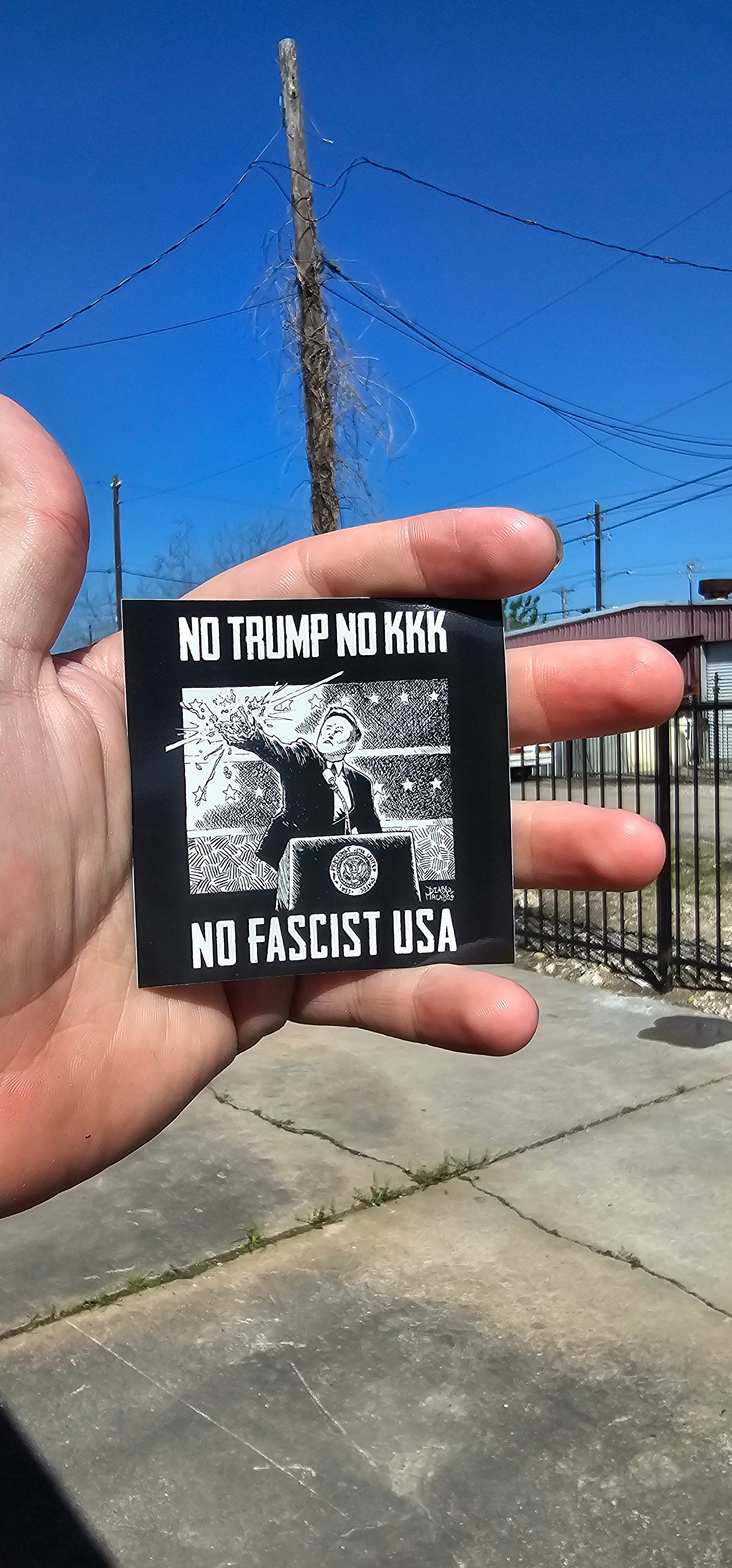 No Trump No KKK No Fascist USA - Sticker (3X3)
