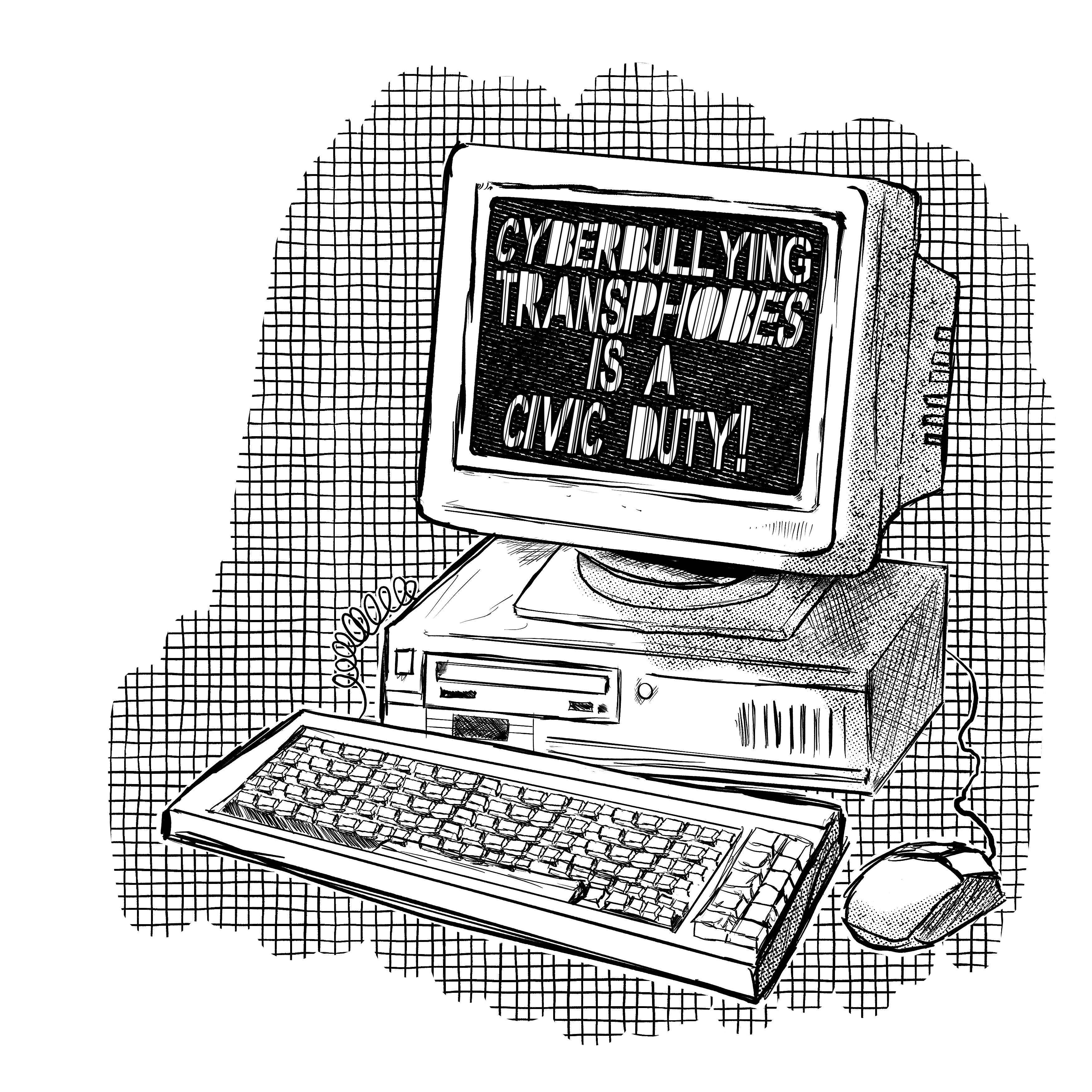 Cyberbullying Transphobes Is a Civic Duty - Sticker (3X3)