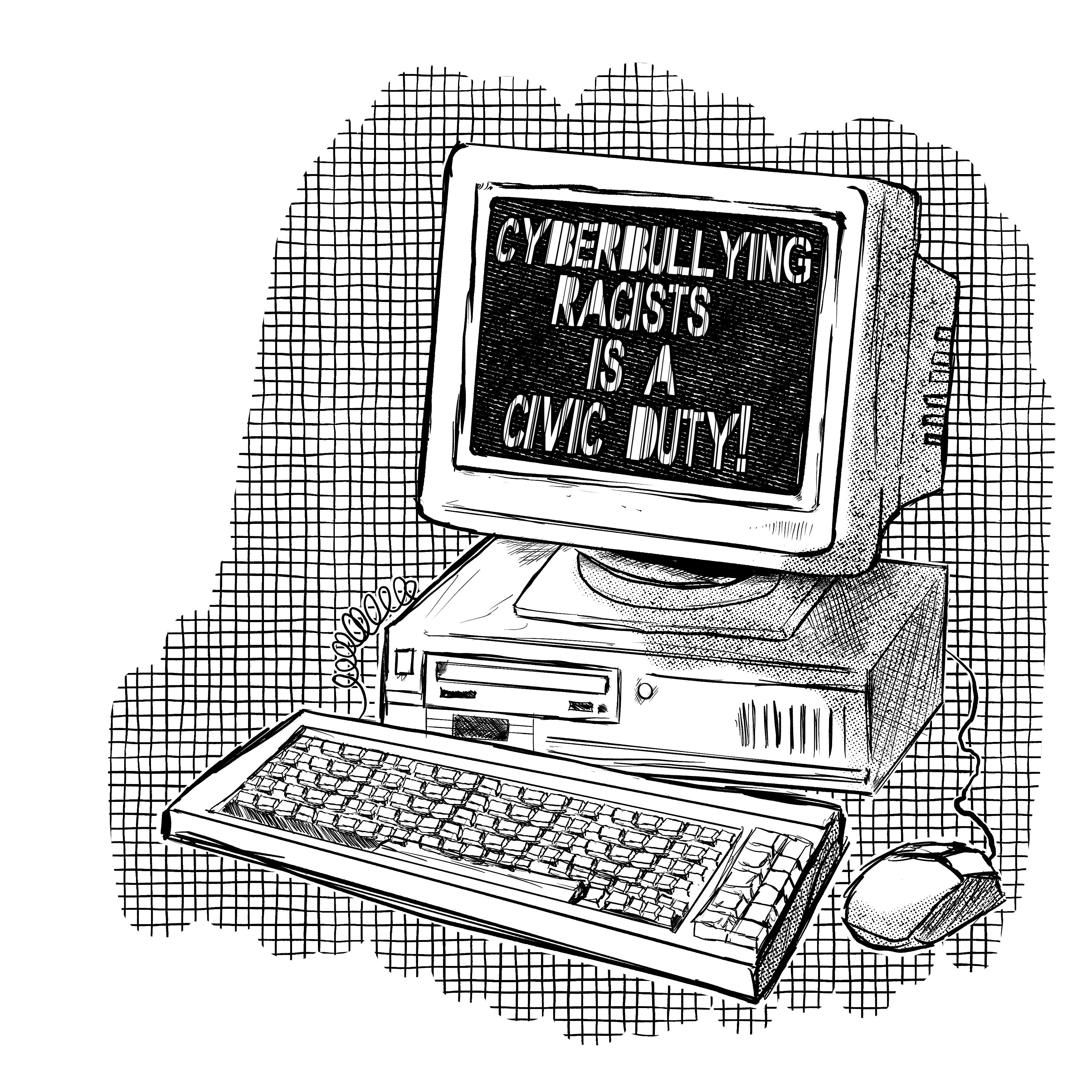 Cyberbullying Racists Is a Civic Duty - Sticker (3X3)