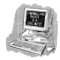 Cyberbullying Racists Is a Civic Duty - Sticker (3X3)