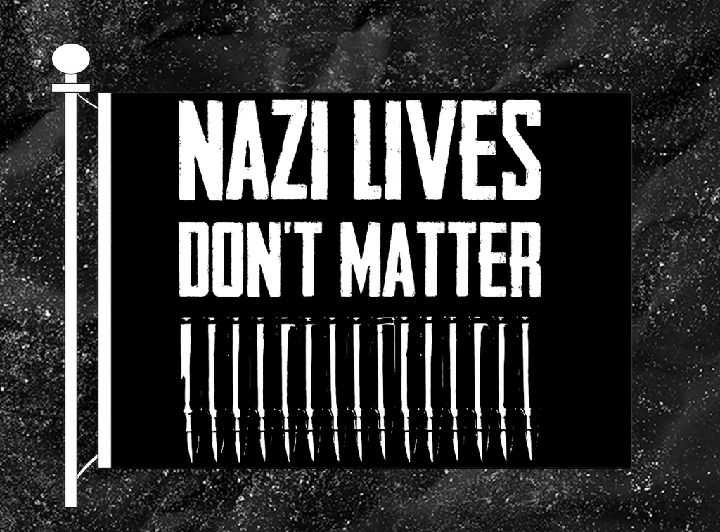 Nazi Lives Don't Matter - Gun 3x5 Single Sided Flag