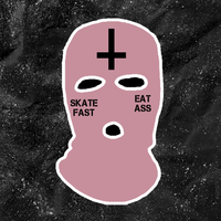 Skate Fast Eat Ass With Cross - Embroidered Ski Mask