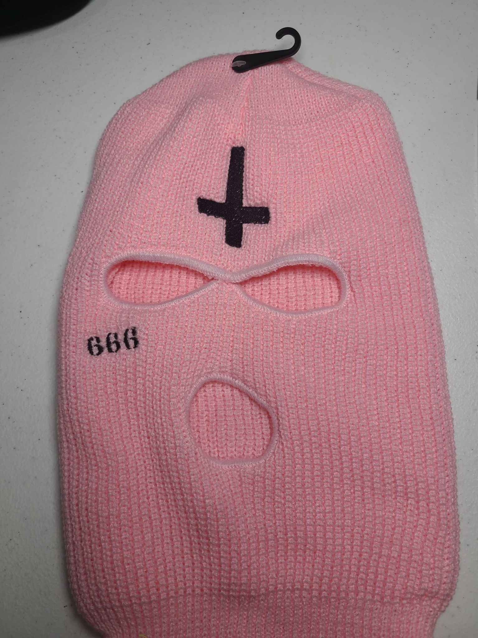 666 With Cross - Embroidered Ski Mask