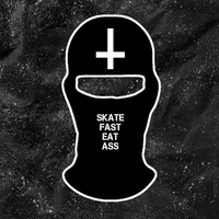 Skate Fast Eat Ass With Cross - Embroidered Ski Mask