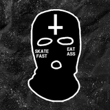 Skate Fast Eat Ass With Cross - Embroidered Ski Mask