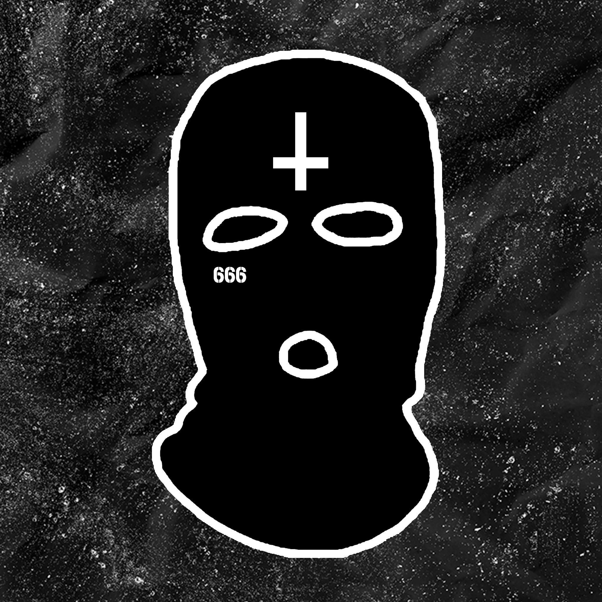 666 With Cross - Embroidered Ski Mask