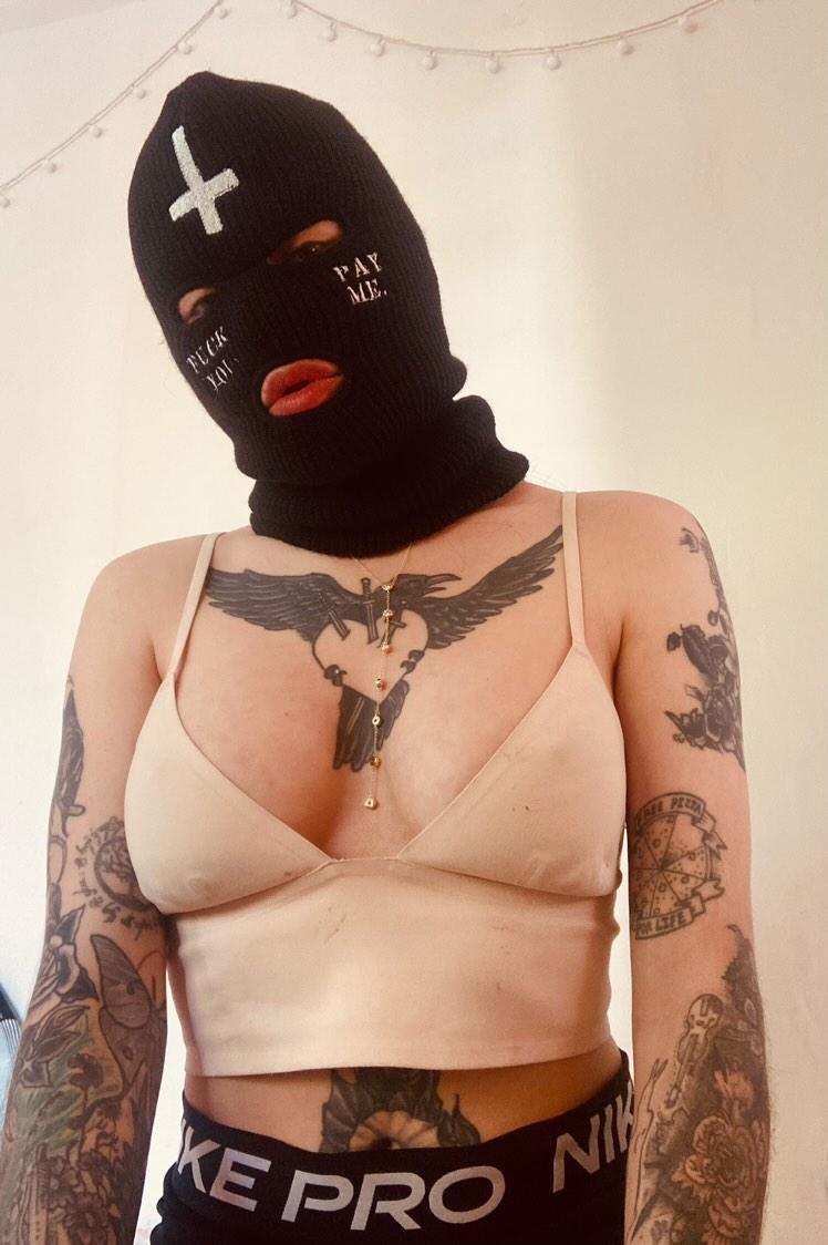 Fuck You Pay Me With Cross - Embroidered Ski Mask
