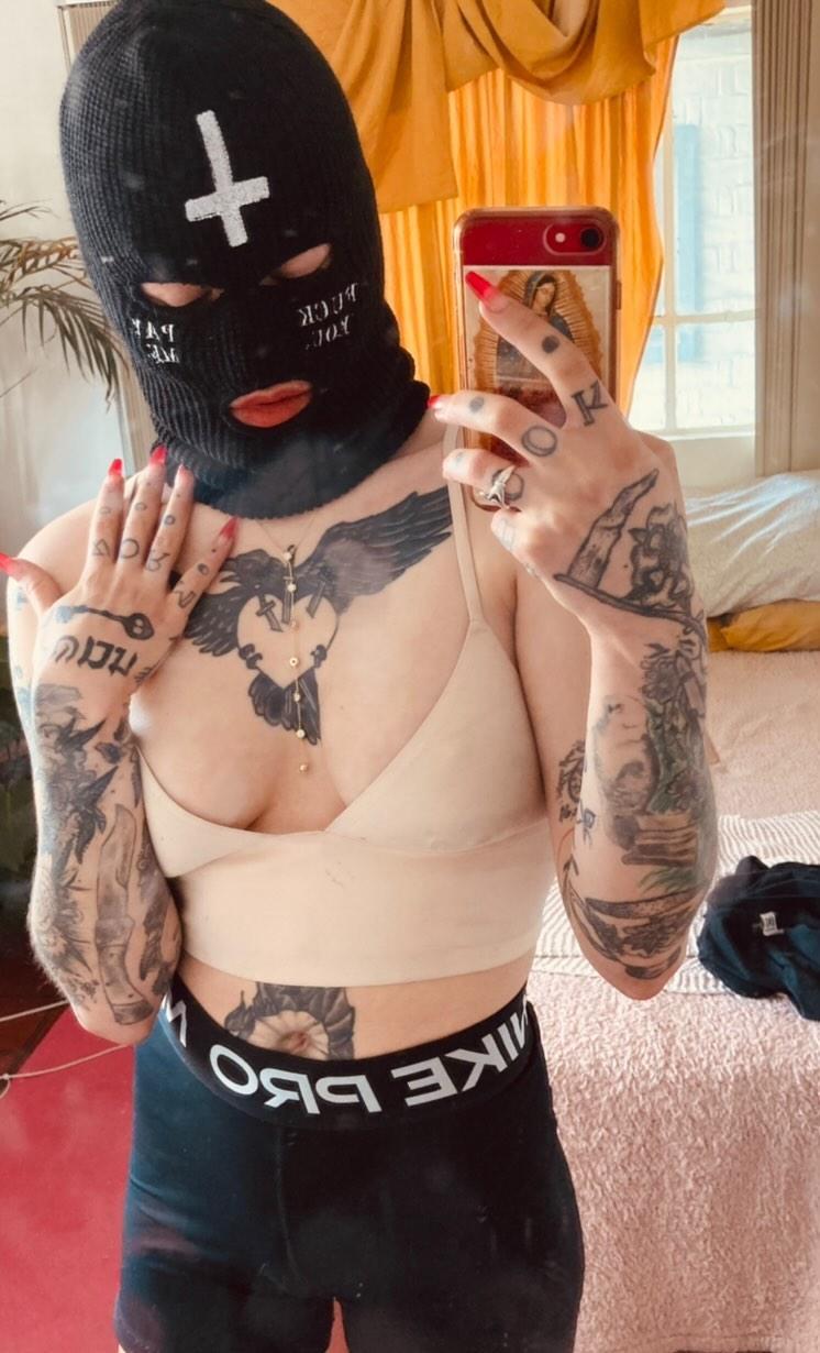 Fuck You Pay Me With Cross - Embroidered Ski Mask