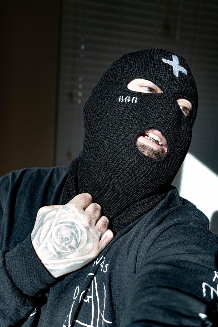 666 With Cross - Embroidered Ski Mask