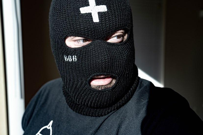666 With Cross - Embroidered Ski Mask
